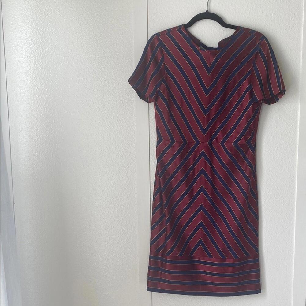 J.Crew Collection Size 2 Chevron Stripe Sheath Dress Short Sleeve